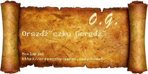 Orszáczky Gergő névjegykártya