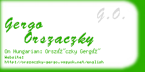 gergo orszaczky business card